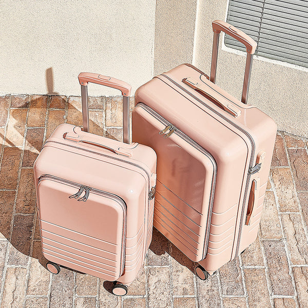 Yongsheng 24-inch suitcase female front open cover universal wheel trolley case 20-inch boarding case large-capacity suitcase wholesale