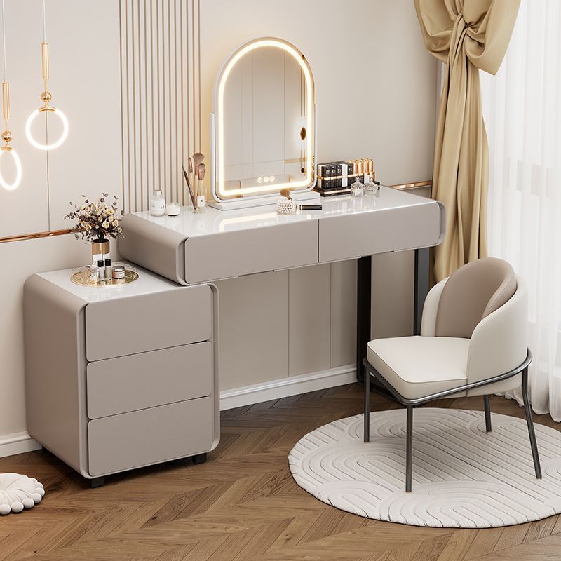 new master bedroom vanity table - solid wood, light luxury, high-end feel, chest of drawers integrated makeup vanity, bedroom makeup table