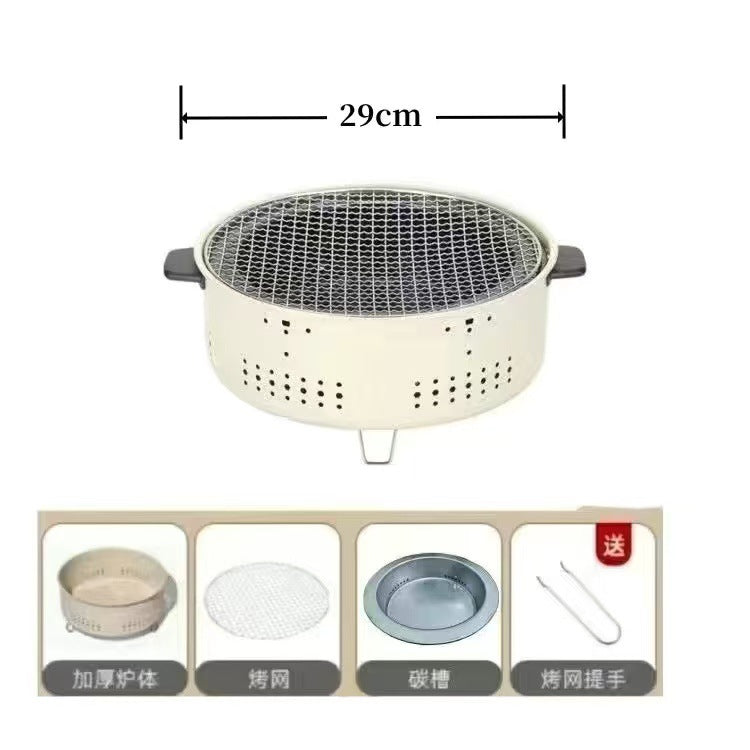 Household oven convenient round oven tea making barbecue multi-function barbecue grill outdoor barbecue charcoal