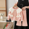 Girls' knit sweater set - new autumn/winter  collection: handmade heart detail, perfect for little girls