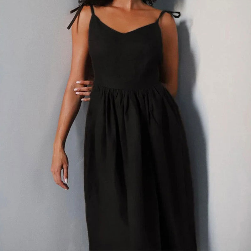 cross-border e-commerce women's fashion: european and american summer new arrivals - elegant and sexy strappy backless cami dress
