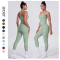 New racerback sports bra set - barely-there feel, compression fit, quick-dry, butt-lifting yoga outfit for outdoor running and fitness