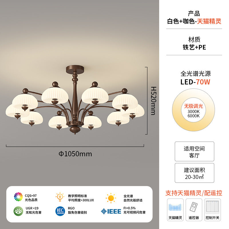 Vintage French medieval style living room chandelier bedroom study American 2025 new full spectrum eye protection hall lamps