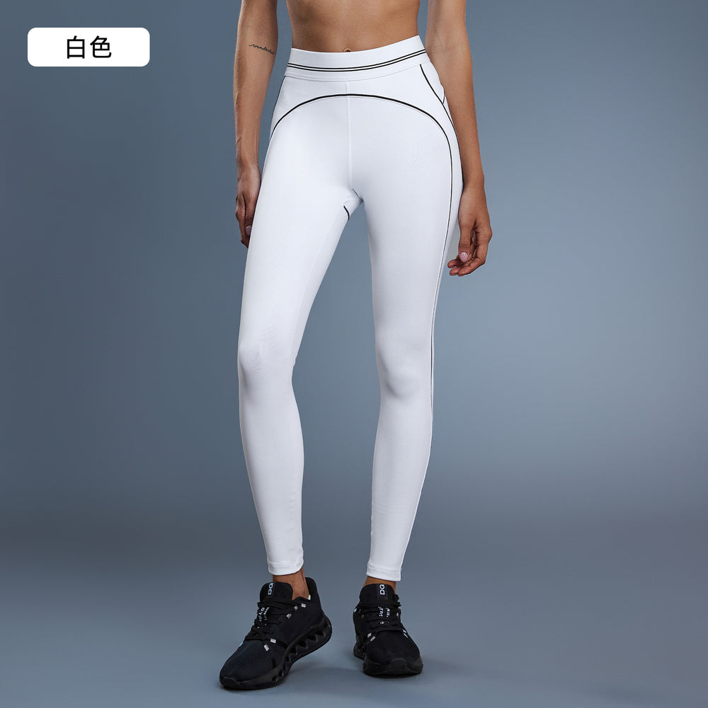 Fashioncontrast color yoga nine-point pants elastic tight running sports fitness pants tummy control butt lift yoga pants d25129