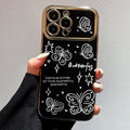 Large window electroplating suitable for apple 15pro butterfly starry sky mobile phone case iphonexr/13 bracelet soft protective cover