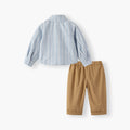 Boys' striped long-sleeve shirt and pants set - autumn  new arrival - british style two-piece outfit