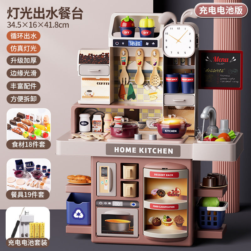 Kids play house kitchen toy scene suitartificial spray kitchenware cooking cooking stir-fry tableware table wholesale