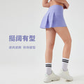 Women's active skirt - quick-dry, breathable tennis skirt with back pockets, faux two-piece design, anti-exposure yoga & fitness mini skirt d25014