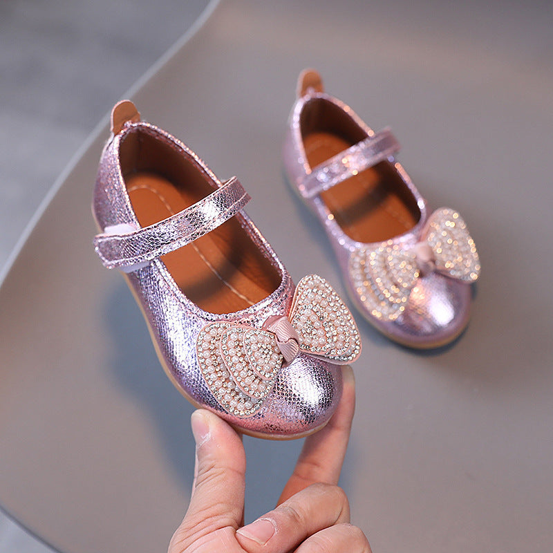 Girls' princess shoes, spring/autumn leather shoes for baby girls, new summer soft-soled children's shoes, toddler shoes, baby single shoes for summer