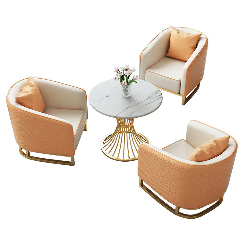 Luxury hotel lobby meeting table and chair set, sales office sofa, business reception area, rest area - one table with four chairs