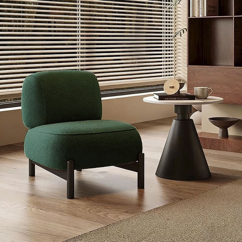 Cream mid-century style living room single sofa designer style living room beauty salon reception fabric cashmere casual chair