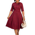 D3377 cross-border african trade  summer new arrival: elegant and slim-fitting five-sleeve foreign trade dress