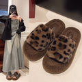 Thick sole fur slippers for women outwear2024 autumn winternew arrival lamb furry popular home one-line cotton slippers