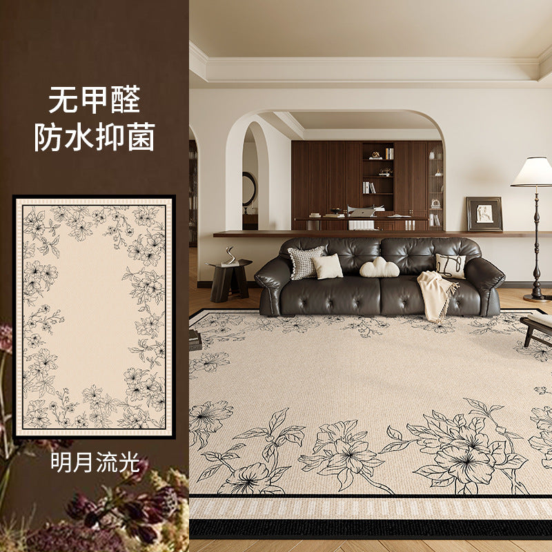 Carpet living room french medieval style no-wash and wipeable classy quiet luxury bedroom carpet floor mat large area full coverage for home