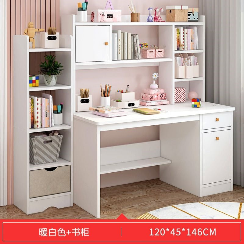 Children's study desk home desk bookshelf integrated elementary school student simple writing desk bedroom computer desk and chair set