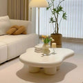 Living room for home cloud coffee table bedroom casual cream style round table study light luxury coffee table artificial board casual modern