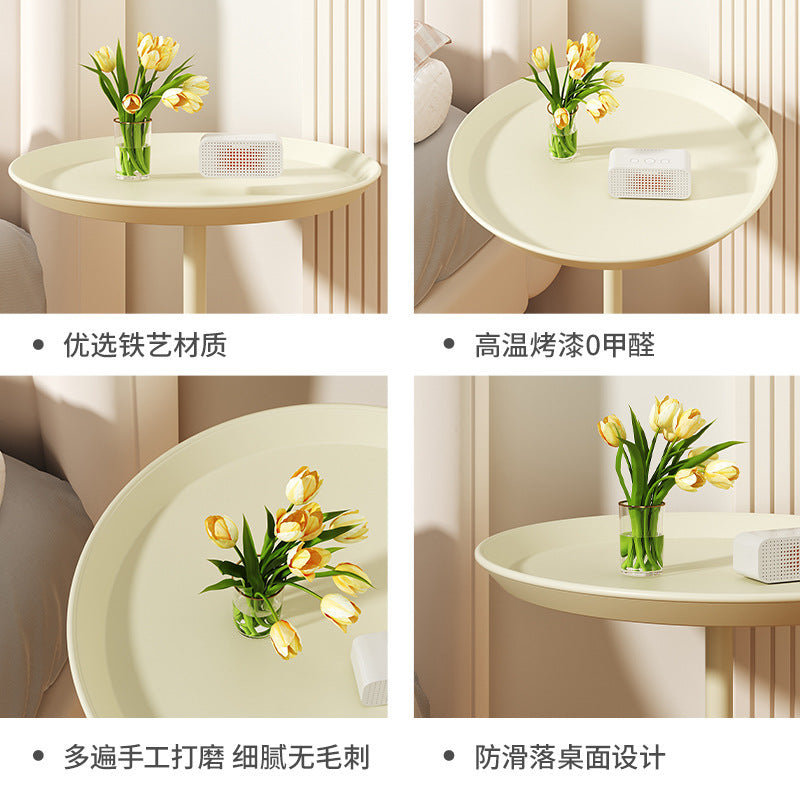 Influencer-approved iron side table - mini coffee table, bedside table, minimalist modern small round table, living room storage shelf