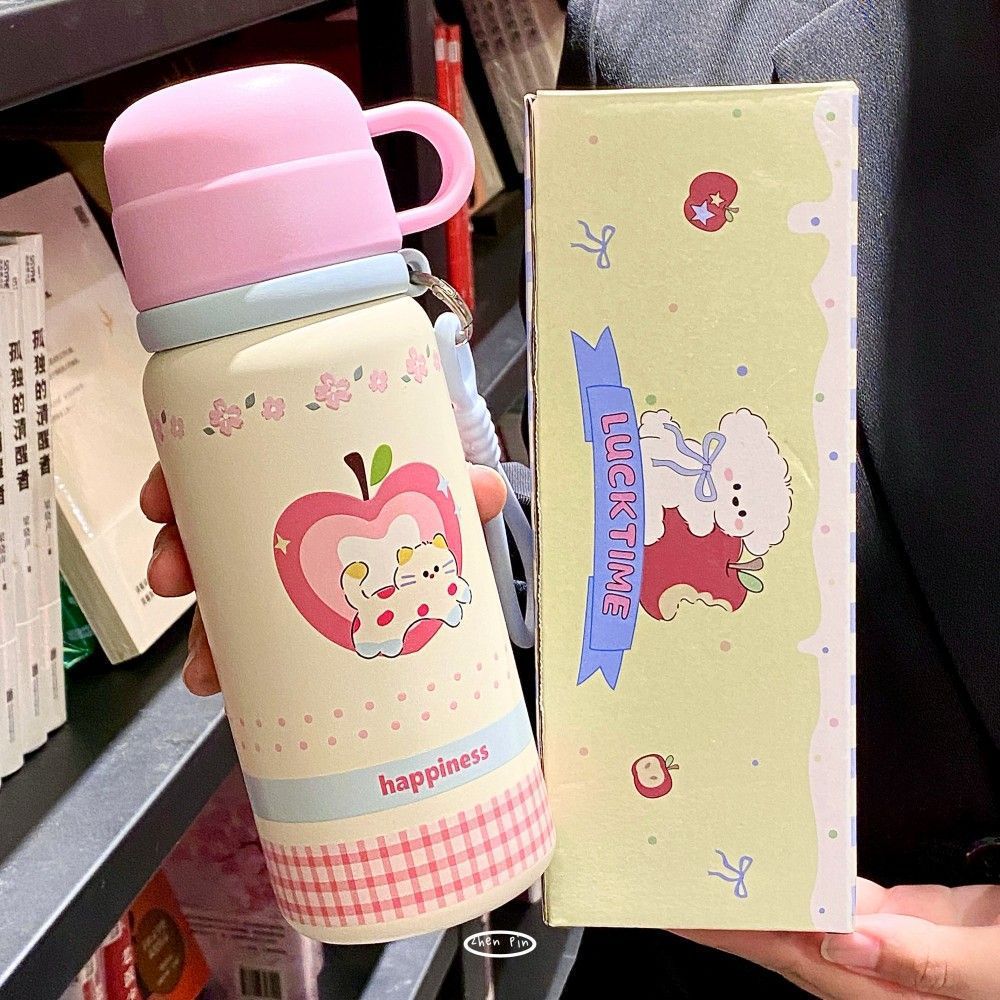 Portable tea lid stainless steel tea water separation thermos cup large capacity three-drink straw cup for men and women students wholesale personalized