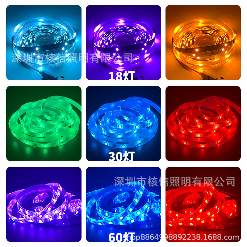 Bluetooth LED light strip intelligent app12v soft light strip 5050RGB waterproof color box infrared remote control set creativity