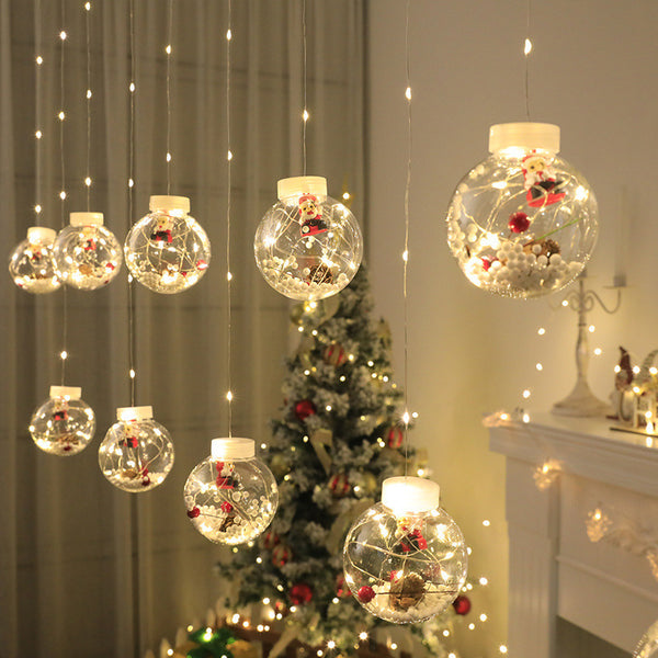 Customized  Christmas wishing ball snowman Christmas tree light window holiday decoration copper wire light LED curtain light string