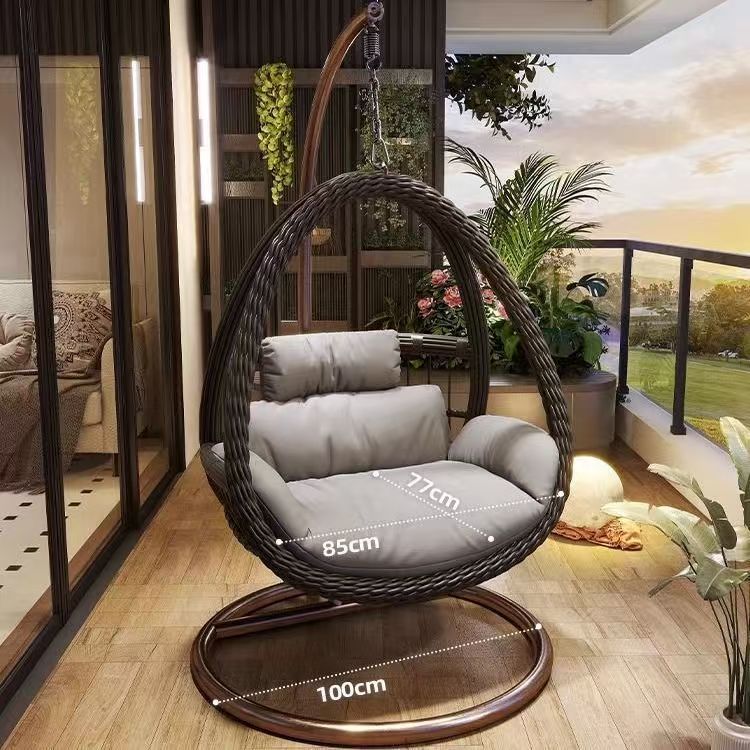Lazy hammock hanging basket rattan chair for home cradle chair indoor balcony hanging chair courtyard bird's nest hanging plant double swing