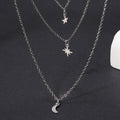 Star necklace wholesale new european and american cross-border alloy jewelry pendant moon multi-layered wearing high-end necklace for women