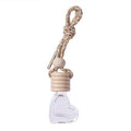6ml new car perfume bottle pendant - heart-shaped five-line cap aromatherapy empty bottle with lanyard - creative interior car accessory (glass bottle)