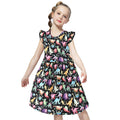 Summer's hottest new item: girls' dresses! cross-border bestseller featuring flutter sleeves and colorful dinosaur designs. wholesale available