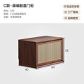 Black walnut solid wood sideboard bookcase low cabinet floor-standing bookshelf plaid storage rack storage cabinet coffee table tv cabinet