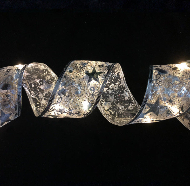 led ribbon light string, Christmas tree decoration lights with gift box bow satin with light copper wire light strictly selected