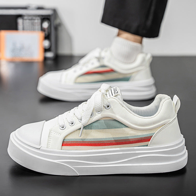 Trendy men's sneakers: new 2025 winter collection - lightweight, breathable, athletic & casual shoes. versatile lace-up design with color block accents
