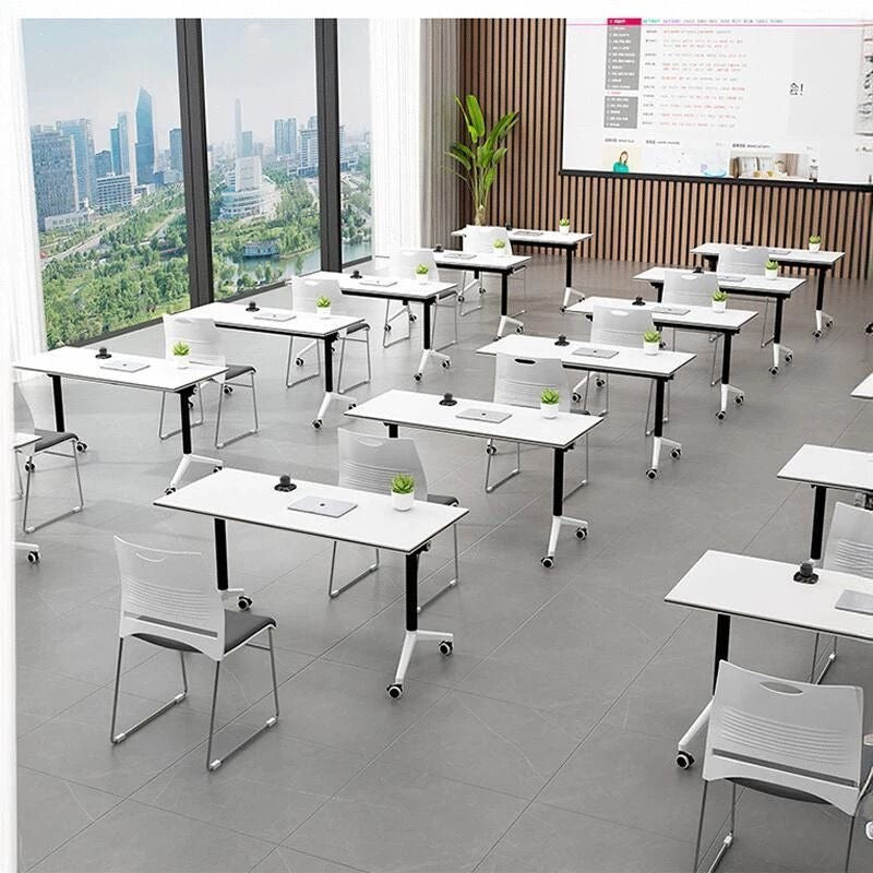 Foldable conference table, mobile training desk, modern educational institution single study desk, minimalist bench desk
