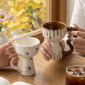 Vintage style mug irregular water cup niche mug hand-painted ceramic coffee cup creative gift handheld cup