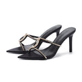 2026 summer european and american style satin pointed-toe stiletto open-toe thong sandals with rhinestone detail - women's outdoor sandals and slippers