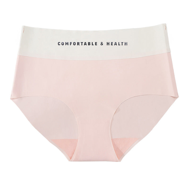European and american cross-border exclusive: women's seamless high-waisted thong panties - color block design, ice silk nylon, high-stretch comfort