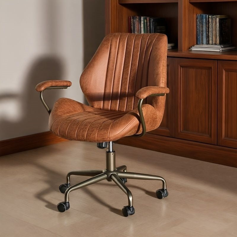 Retro leather computer chair, comfortable office chair, anchor chair, new study chair, rotating lift