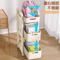 School bag storage rack, movable trolley, book storage rack, for home, multi-layer student bag storage under the table, pulley cabinet