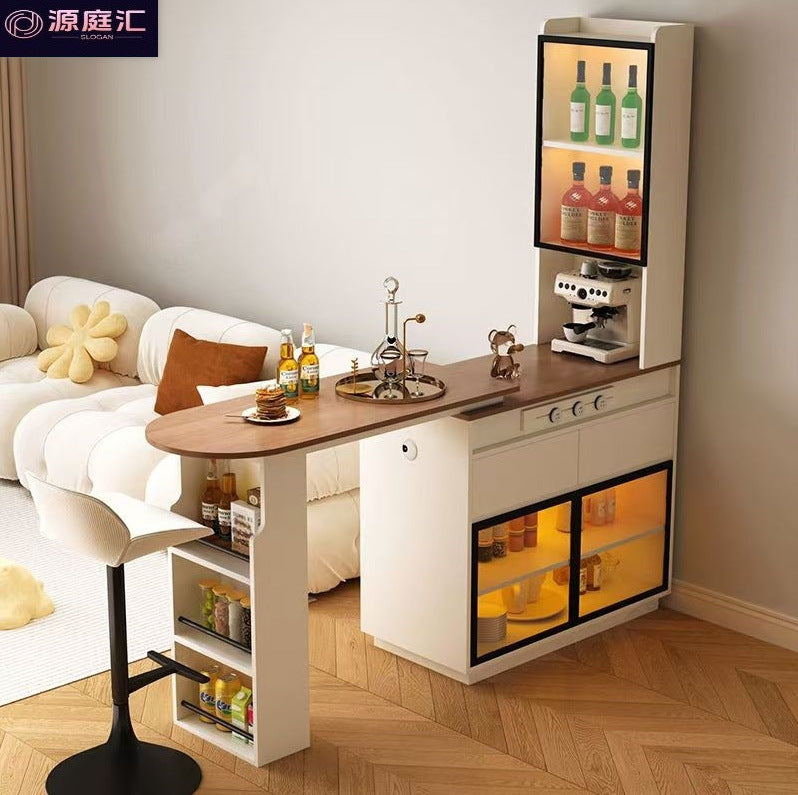 Solid wood sideboard bar all-in-one living room cream style partition cabinet wine cabinet medieval style wall storage storage low cabinet