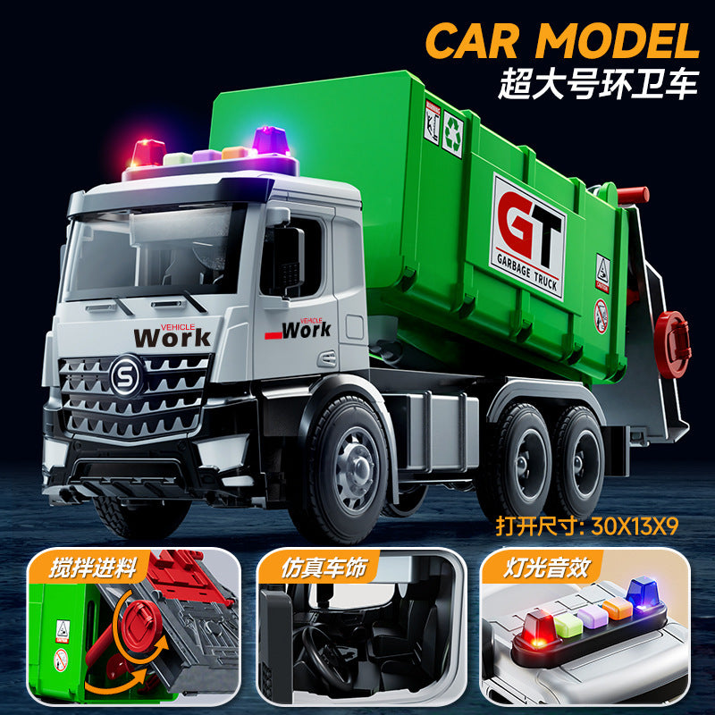 Kidsartificial city ladder fire truck toy boy engineering vehicle sanitation sprinkler inertia sound and light car model