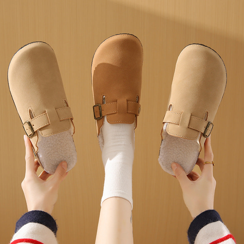 Thick soleheattech toe cap slippers for women new arrivalretrofashioneasiest for matchplaidcasual slippers for students outdoor lazy slippers