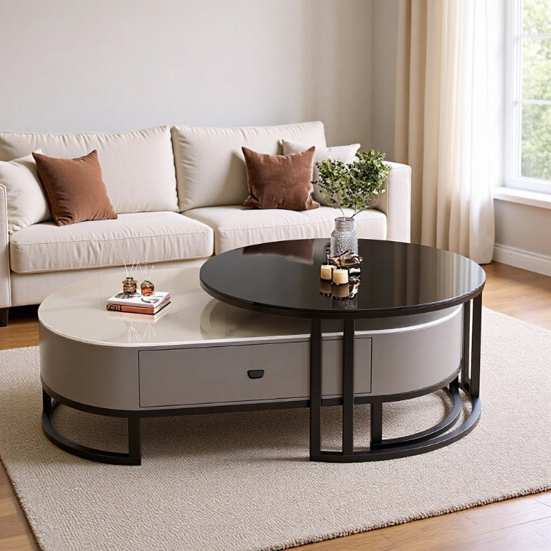 Coffee table accessible luxury oval living room modern for homecasual type rock slab popular glass tea table small apartment accessible luxury