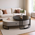 Coffee table accessible luxury oval living room modern for homecasual type rock slab popular glass tea table small apartment accessible luxury