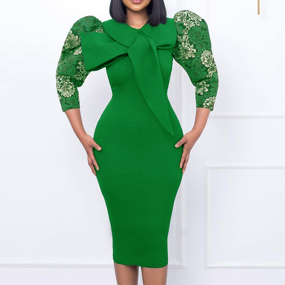 D294 european and american clothing  cross-border new autumn plus size elegant fashion bodycon dress - high-quality export dress