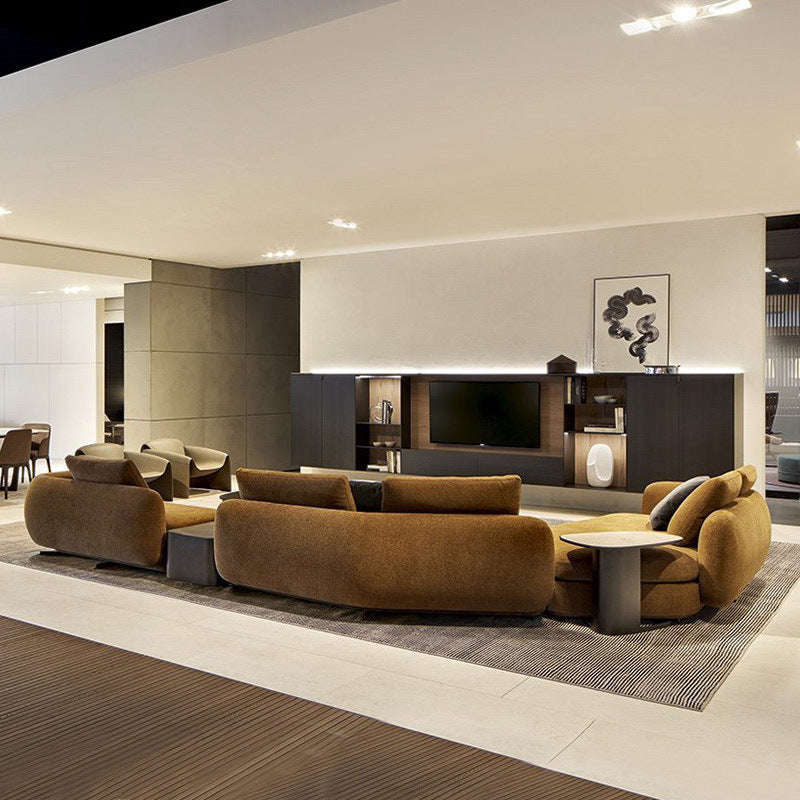Saint-germain fabric sofa - luxury living room set, italian minimalist curved & unique shape sofa combination