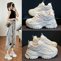 Dad shoes for women, new spring and autumn 2026 collection, black, versatile thick-soled sneakers for students, trendy and casual athletic shoes