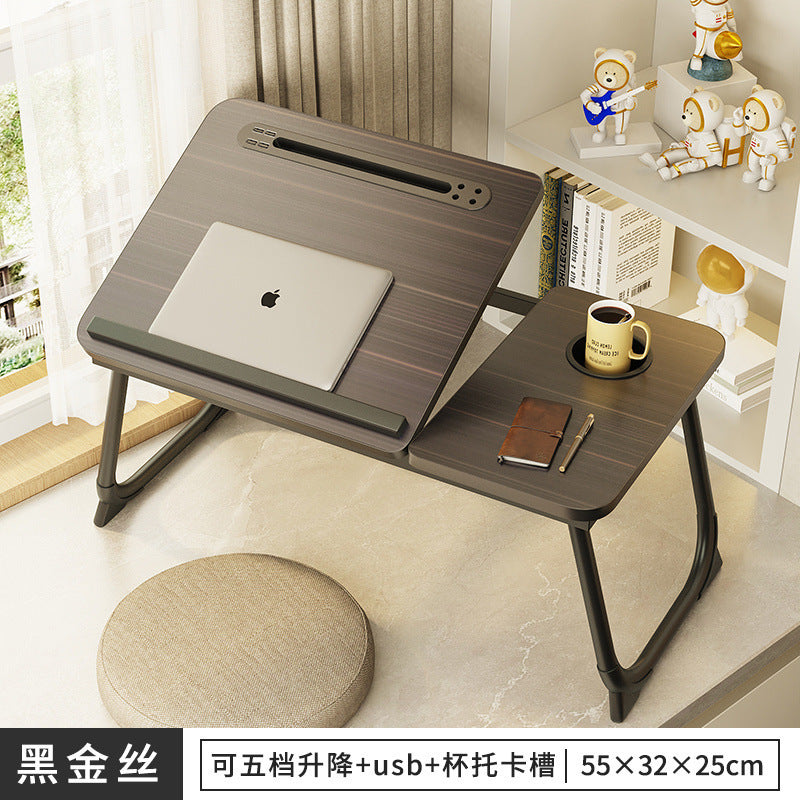 Adjustable laptop desk for bed, foldable lazy desk, student dorm study table, small study table