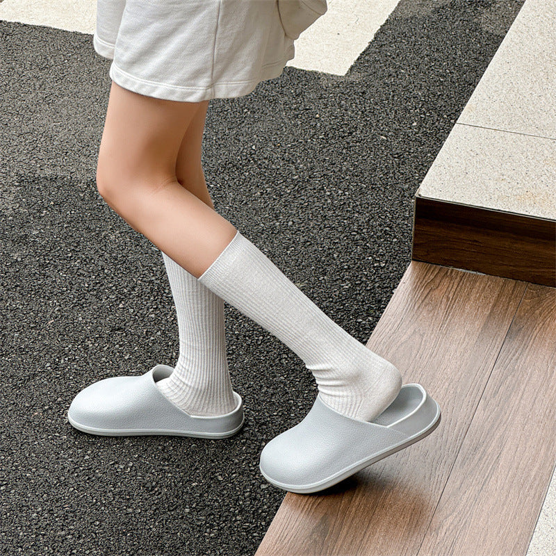 2025 new eva clog slippers for men - waterproof, no-hole half slippers, stylish couple's clogs