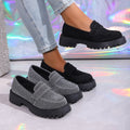 Export spring autumnew arrival british style slip-on women's retrothick sole loafers casualeasiest for matchflats women's wholesale