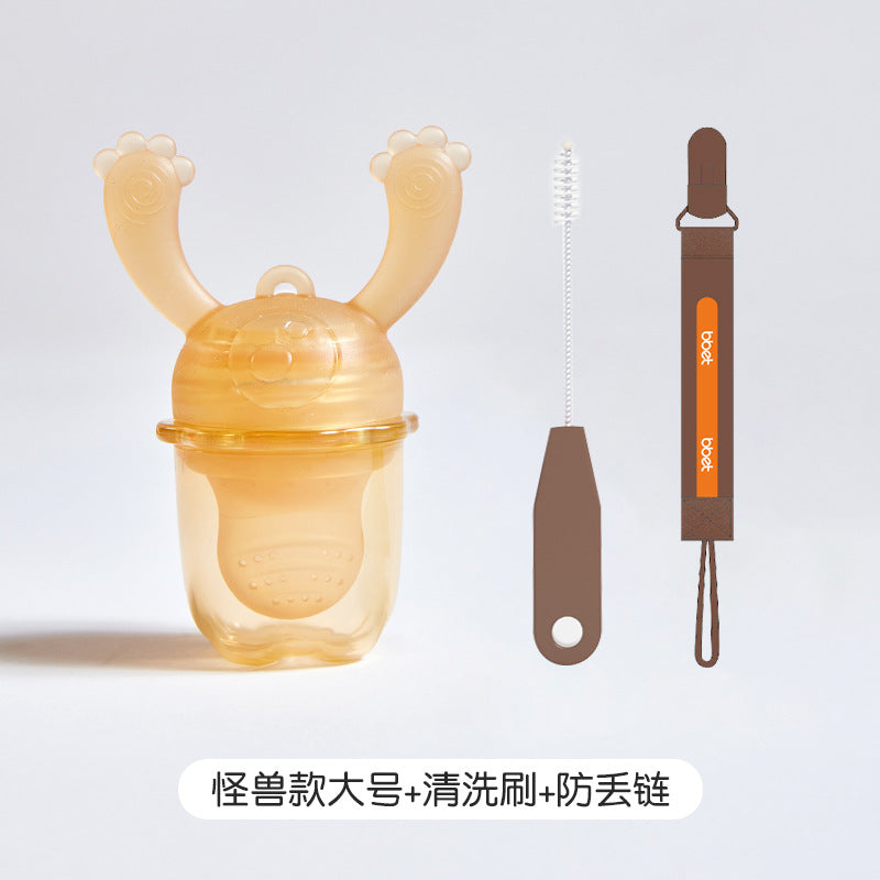 Babibele fruit & veggie teether bag - baby's first food & teething solution - liquid silicone teether stick