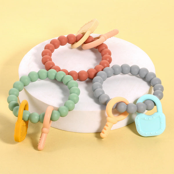 New baby toothpaste color beaded bracelet toy molar tooth fixer baby products baby bracelet toothpaste